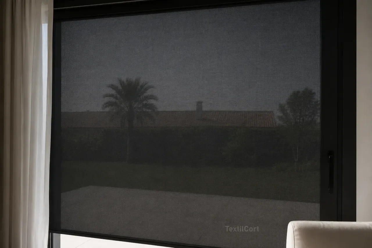 Tejido screen 1% con mayor privacidad y menor entrada de luz