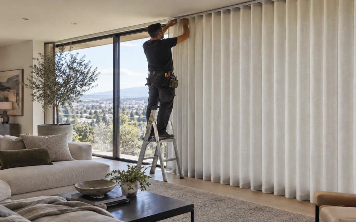 Instalación de cortinas verticales noche y día Duomo a medida