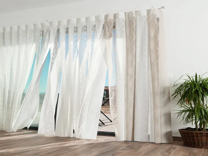 Cortina Duomo bicolor con estampado