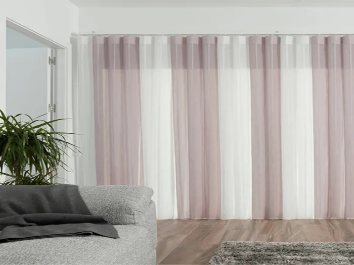 Cortina Duomo bicolor con rosa