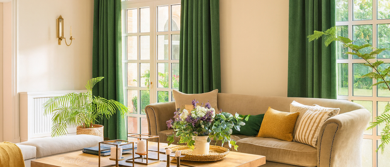 Ambiente Clasico Salon Con Cortina