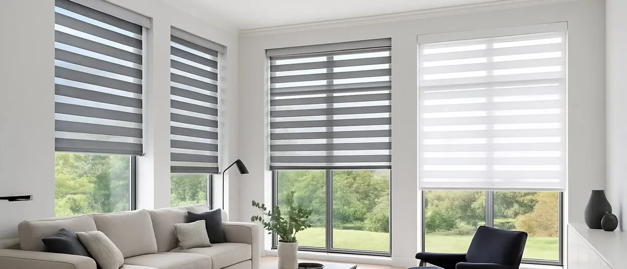 Estores Noche Y Dia Salon Minimalista  Textilcort