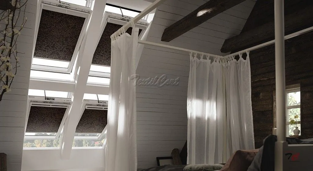 Foto de estores Enrollables opacos estampados.