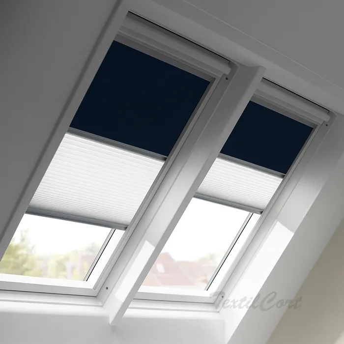 Foto cortinas plisadas noche y día para ventanas inclinadas