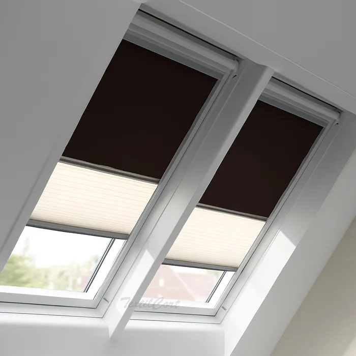 Foto cortinas plisadas noche y día para ventanas inclinadas