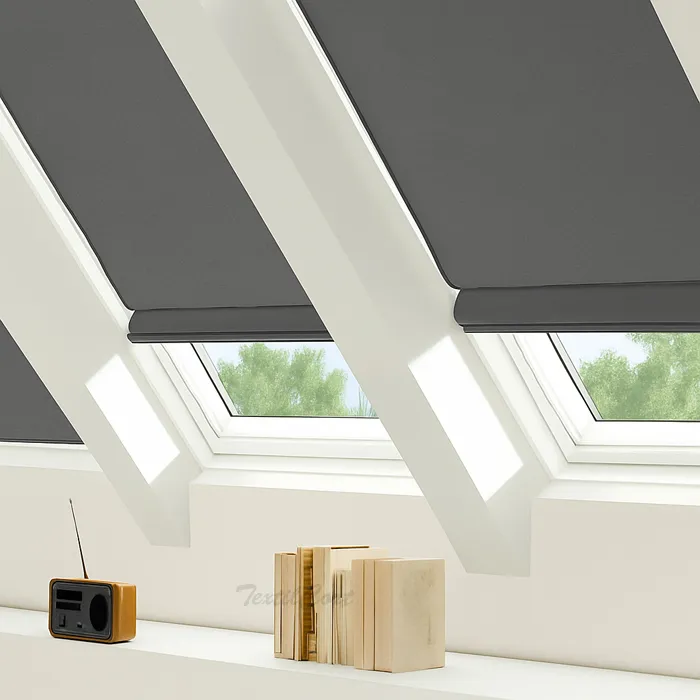 Foto estor plegable Areo para ventana inclinada opaco gris