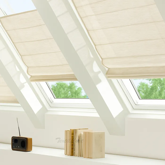 Foto estor plegable Areo para ventana inclinada lino