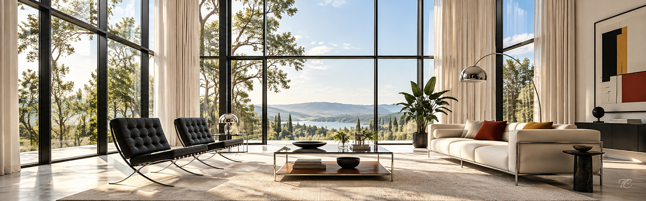 Cortinas de estilo Bauhaus a medida de TextilCort