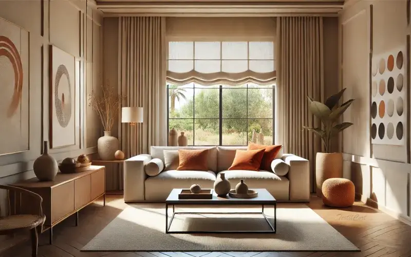 Ambiente decorativo con cortinas de estilo Étnico