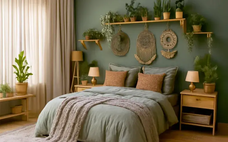 Cortinas estilo étnico en tonos claros para dormitorios relajantes