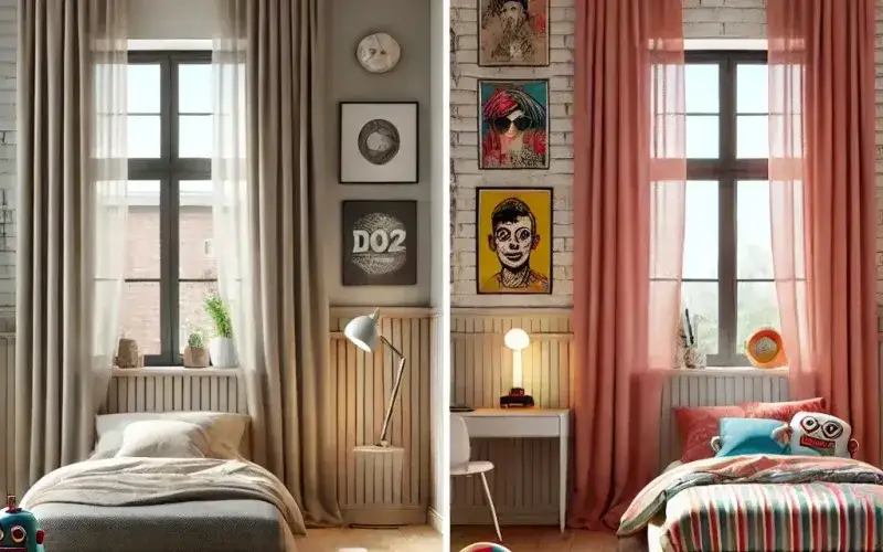 Cortinas estilo kitsch sutil: equilibrio entre neutralidad y expresión