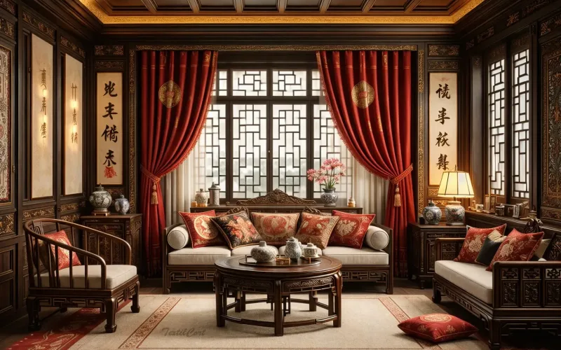 Cortinas para salón de estilo chino clásico