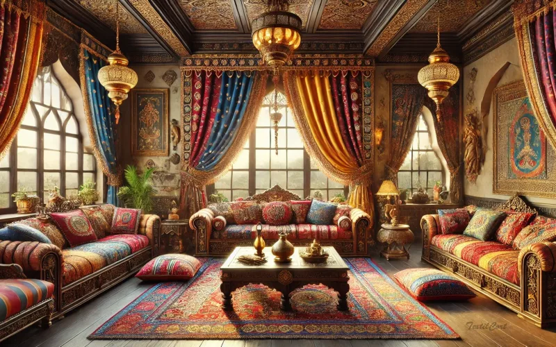 Cortinas para salón estilo oriental hindú
