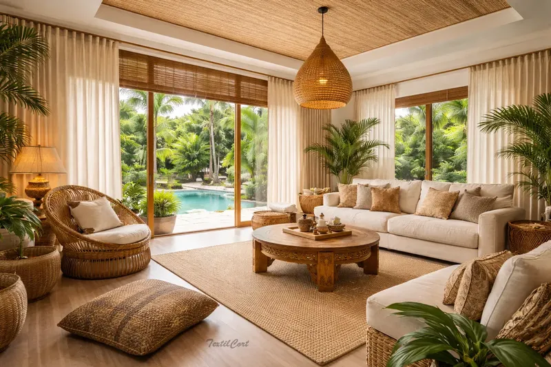 Cortinas para salón estilo balinés – TextilCort