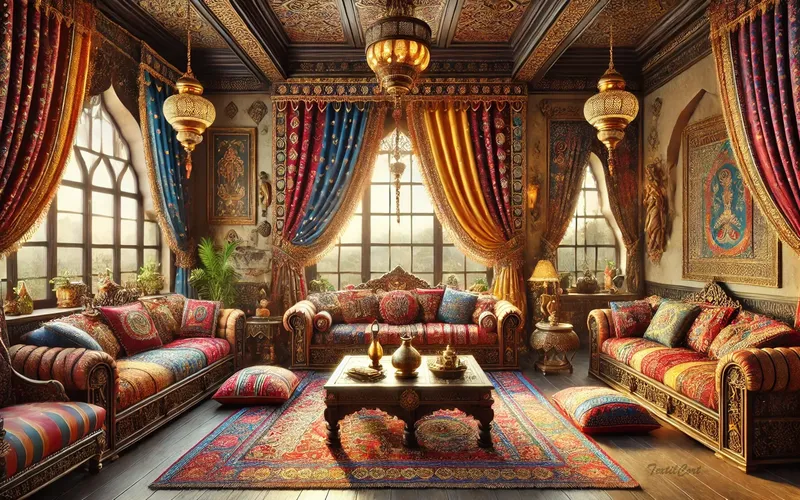 Cortinas para salón estilo oriental hindú – TextilCort
