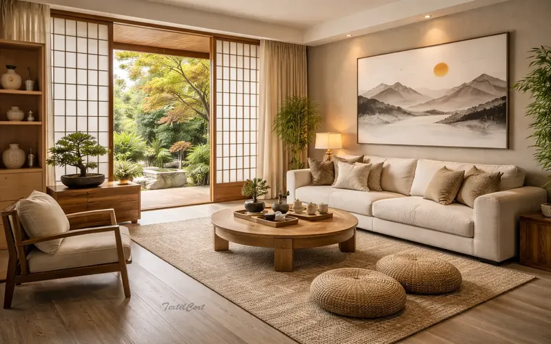 Cortinas para salón estilo oriental japonés – TextilCort