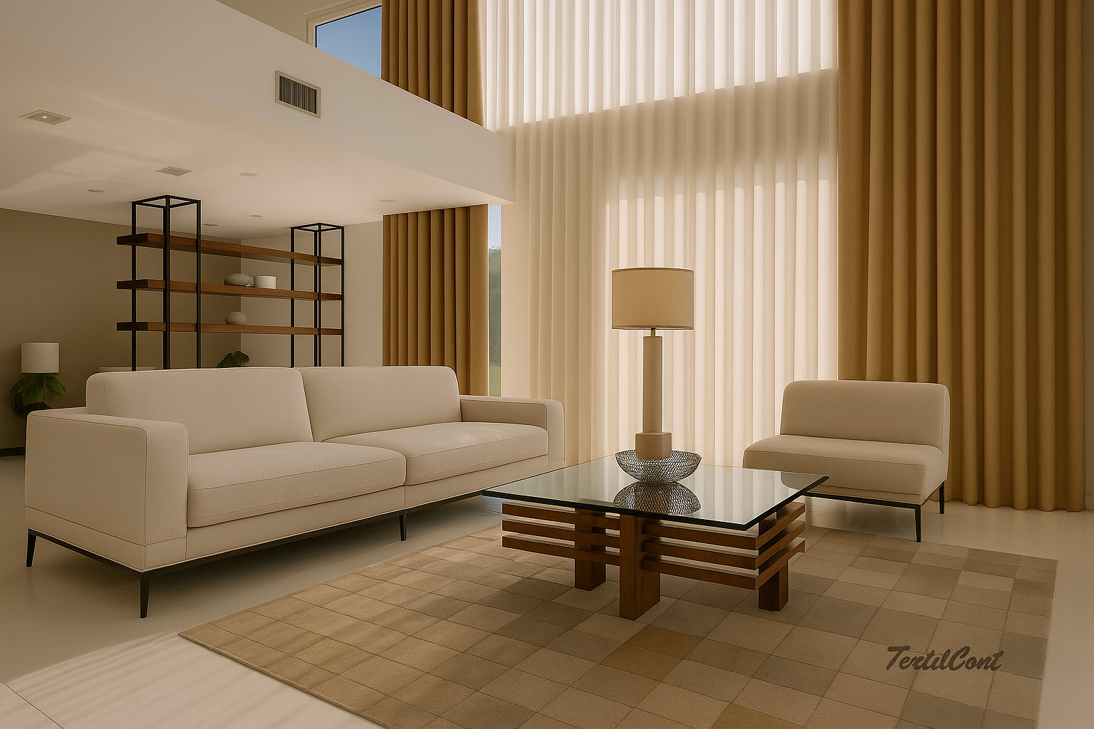 Cortina doble translúcida y opaca