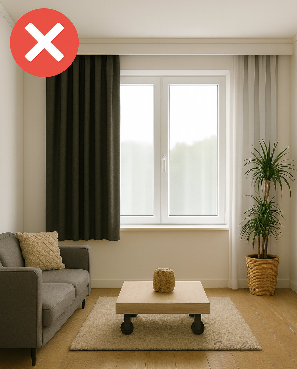 Cortinas cortas sin elegancia