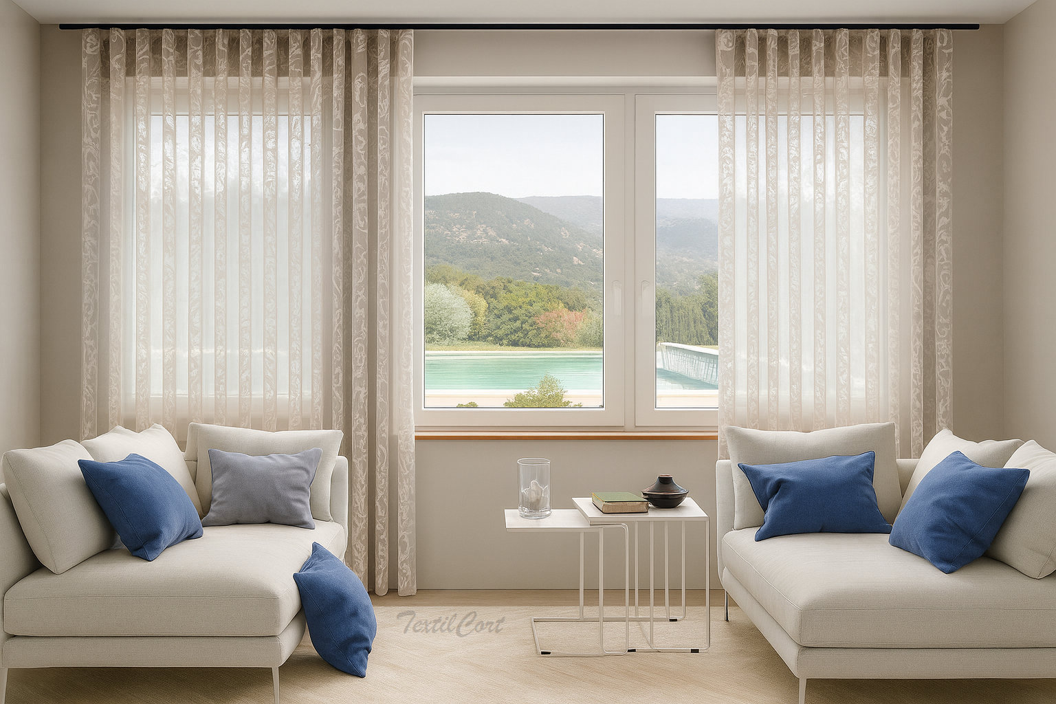 Visillo decorativo estampado