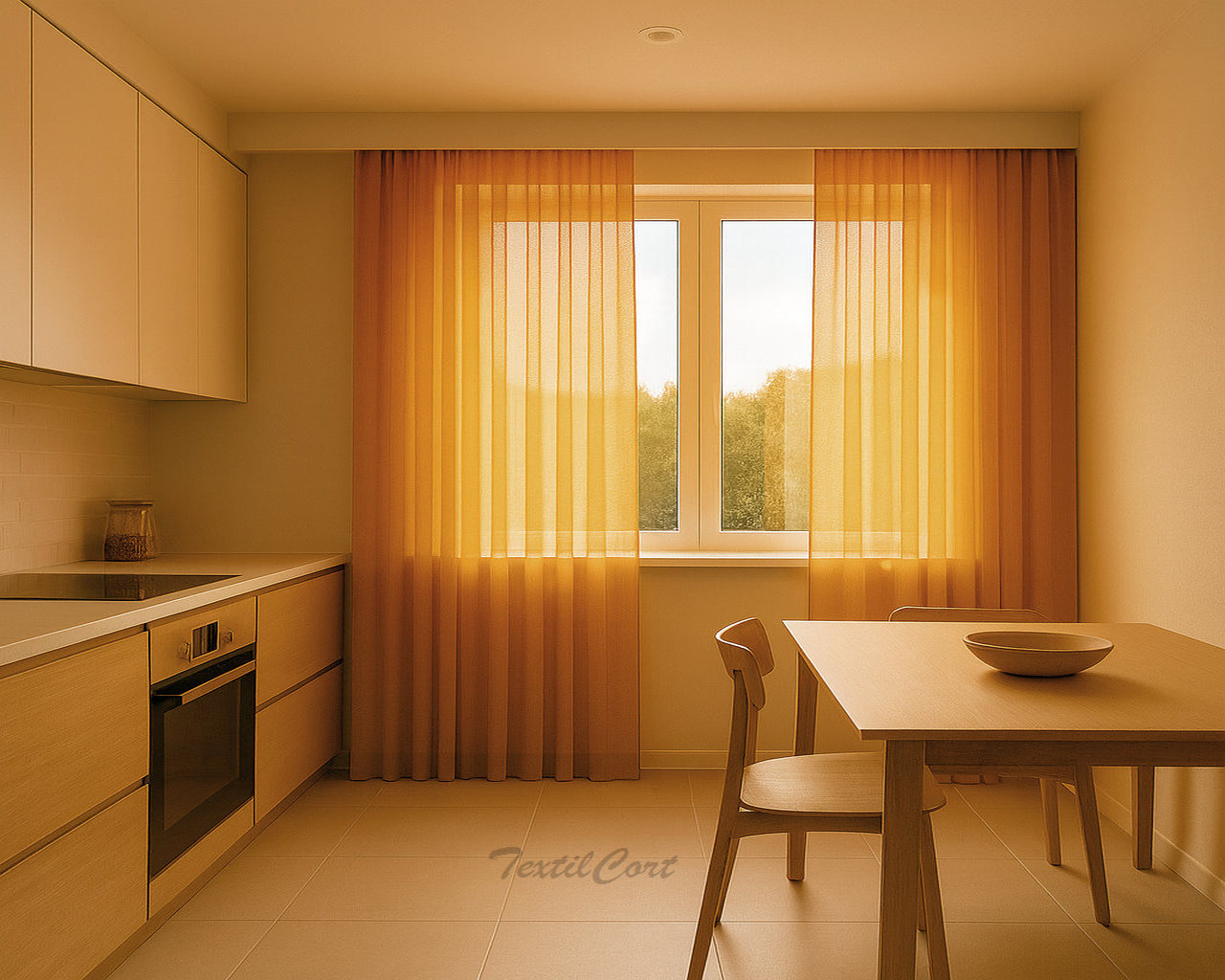 Cortina visillo rústico cocina