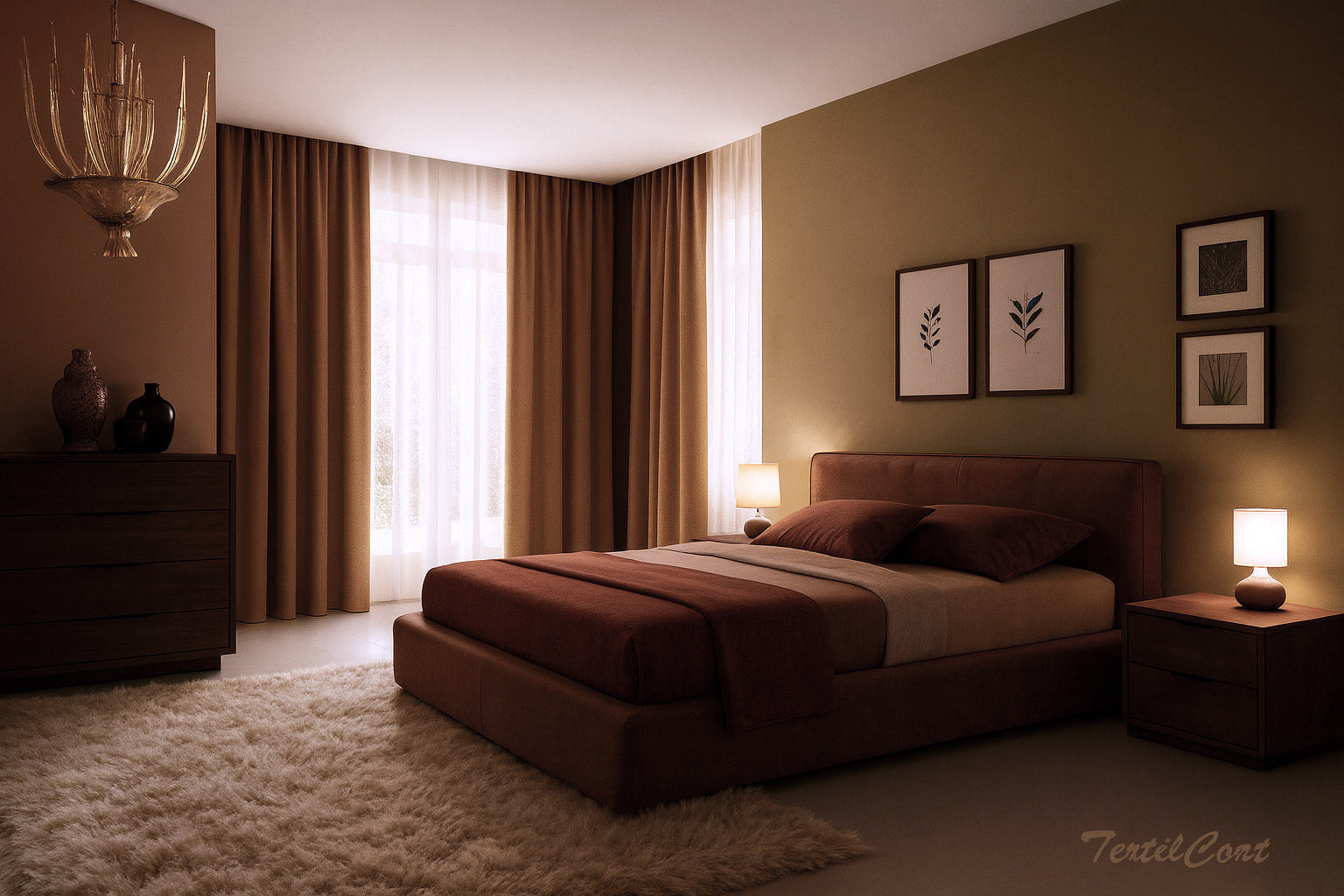 Dobles cortina dormitorio