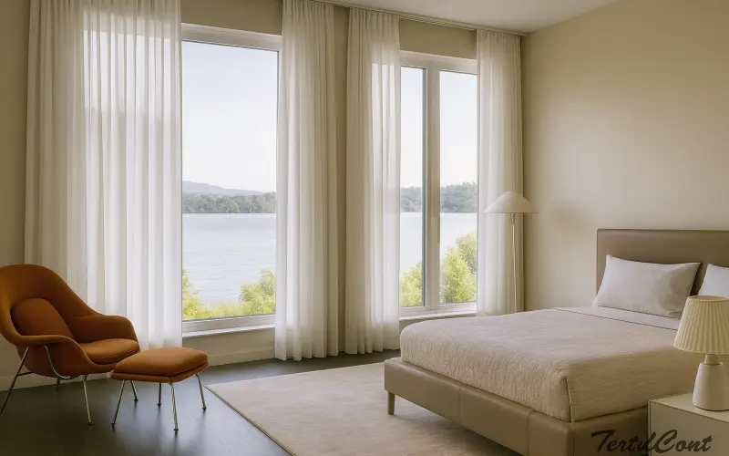 Cortina simple en dormitorio – TextilCort