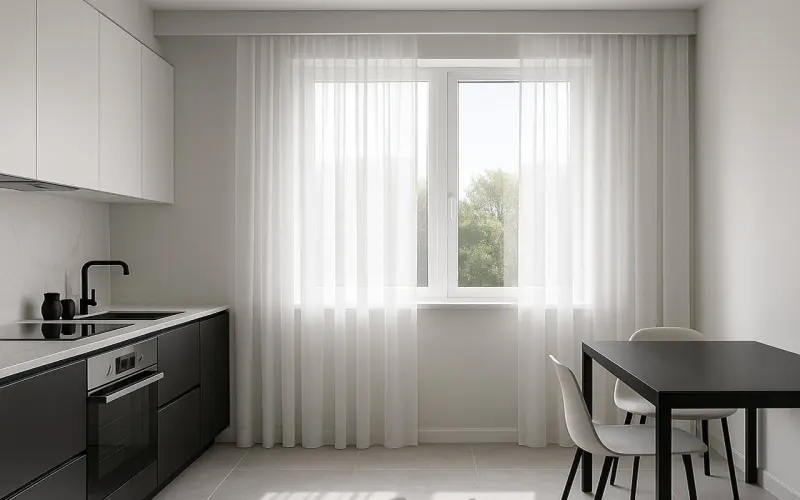 Visillo blanco neutro cocina – TextilCort