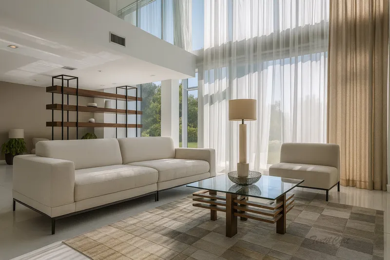 Cortina doble translúcida