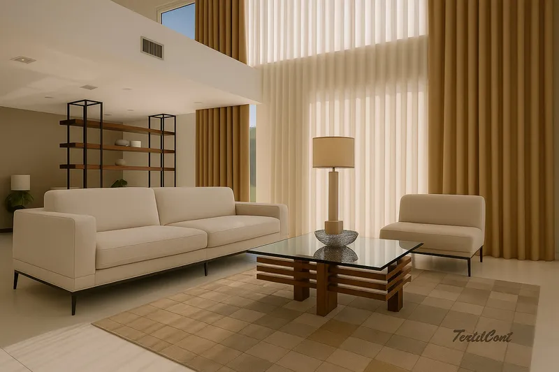 Cortina doble translúcida y opaca