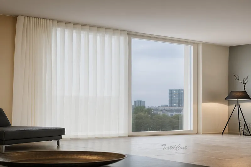 Visillo blanco texturizado