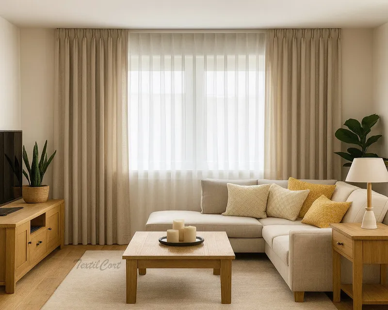 Doble cortina de visillos translúcidos