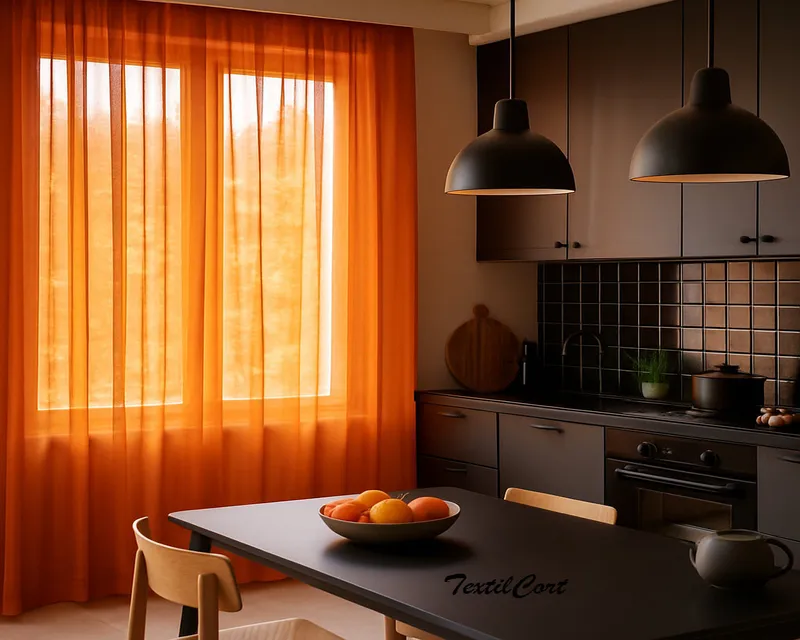 Cortina visillo color cocina