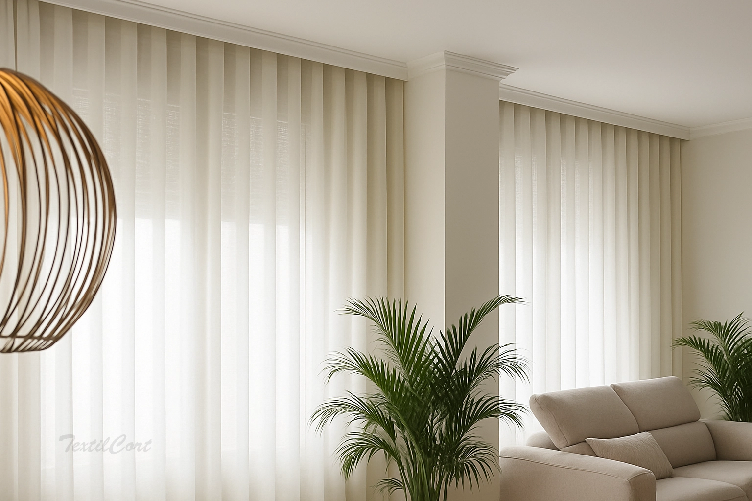 Cortinas Onda Perfecta Salon Moderno Visillo Lino 1 Textilcort