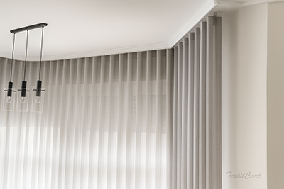 Cortinas Onda Perfecta Con Riel Curvado Salon Moderno 4 Textilcort