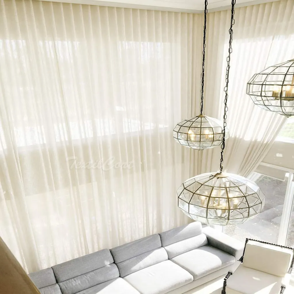 cortina onda perfecta ambiente industrial moderno blanco textilcort