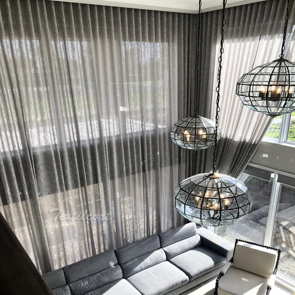 cortina onda perfecta ambiente industrial moderno gris textilcort