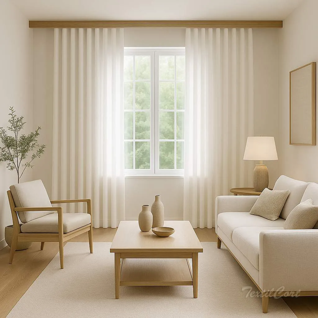 cortina onda perfecta ambiente japandi blanco textilcort