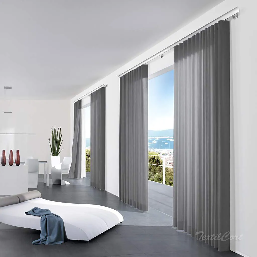 cortina onda perfecta ambiente minimalista moderno gris textilcort