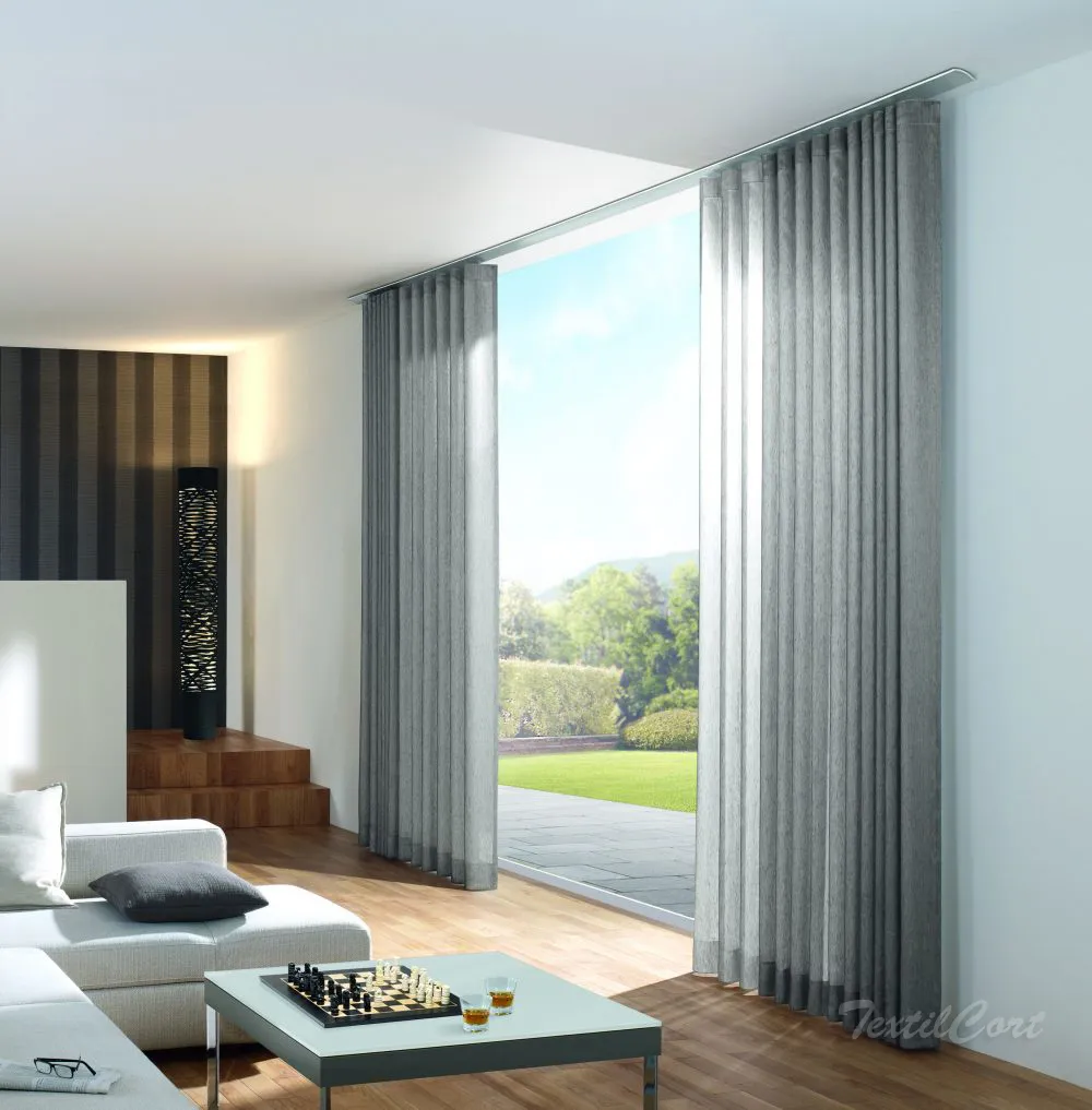 cortina onda perfecta ambiente rustico moderno gris
