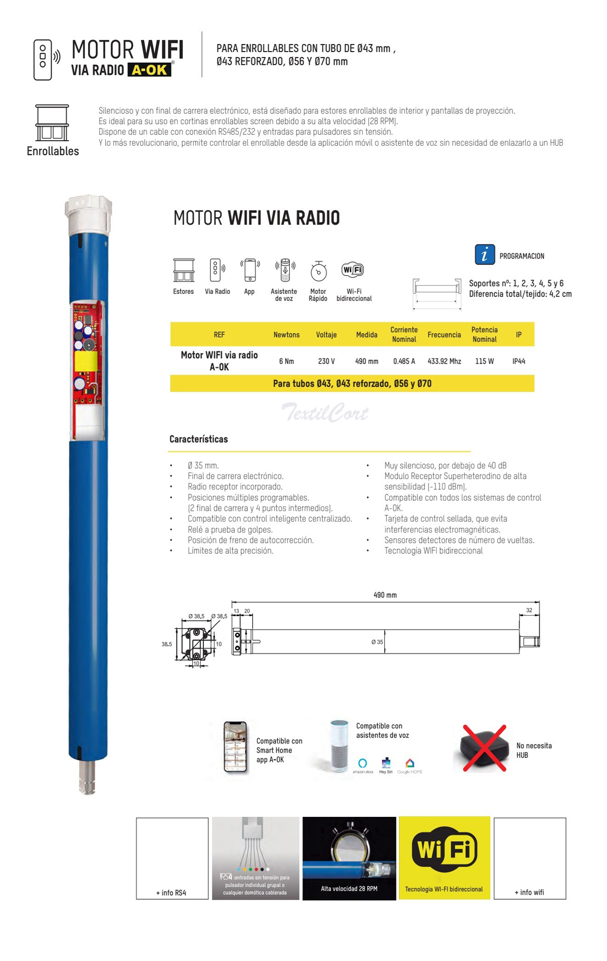 Motor Aok Wifi Via Radio Textilcort