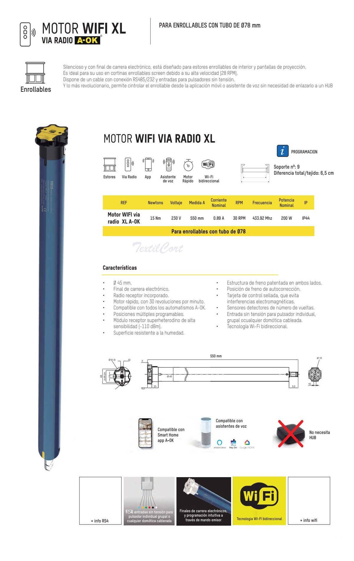 Motor Aok Wifi Via Radio Xl Textilcort