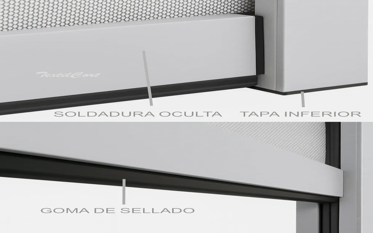Detalle del testero y felpudo en el estor Wind Screen
