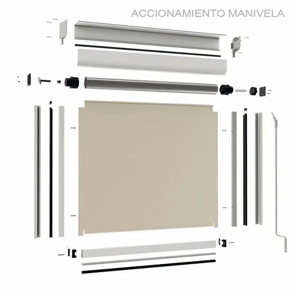 Despiece técnico del sistema de accionamiento del estor Wind Screen exterior