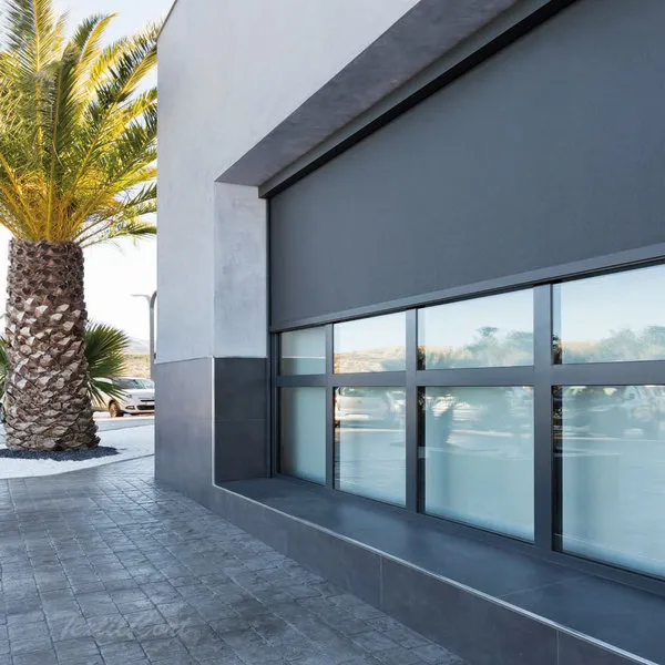Estor enrollable exterior Wind Screen con cremallera gris oscuro opaco