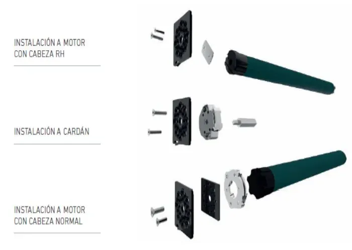 Accionamiento motorizado Somfy o manivela cardan para estores Wind Screen