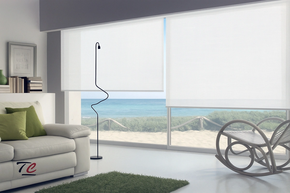 Ambiente con estor enrollable Hepalo modelo Ceylan