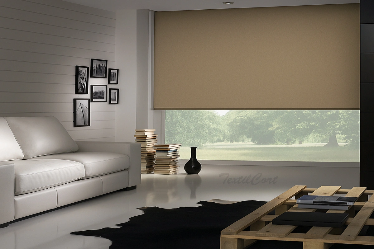 Ambiente con estor enrollable Hepalo modelo Finisterre