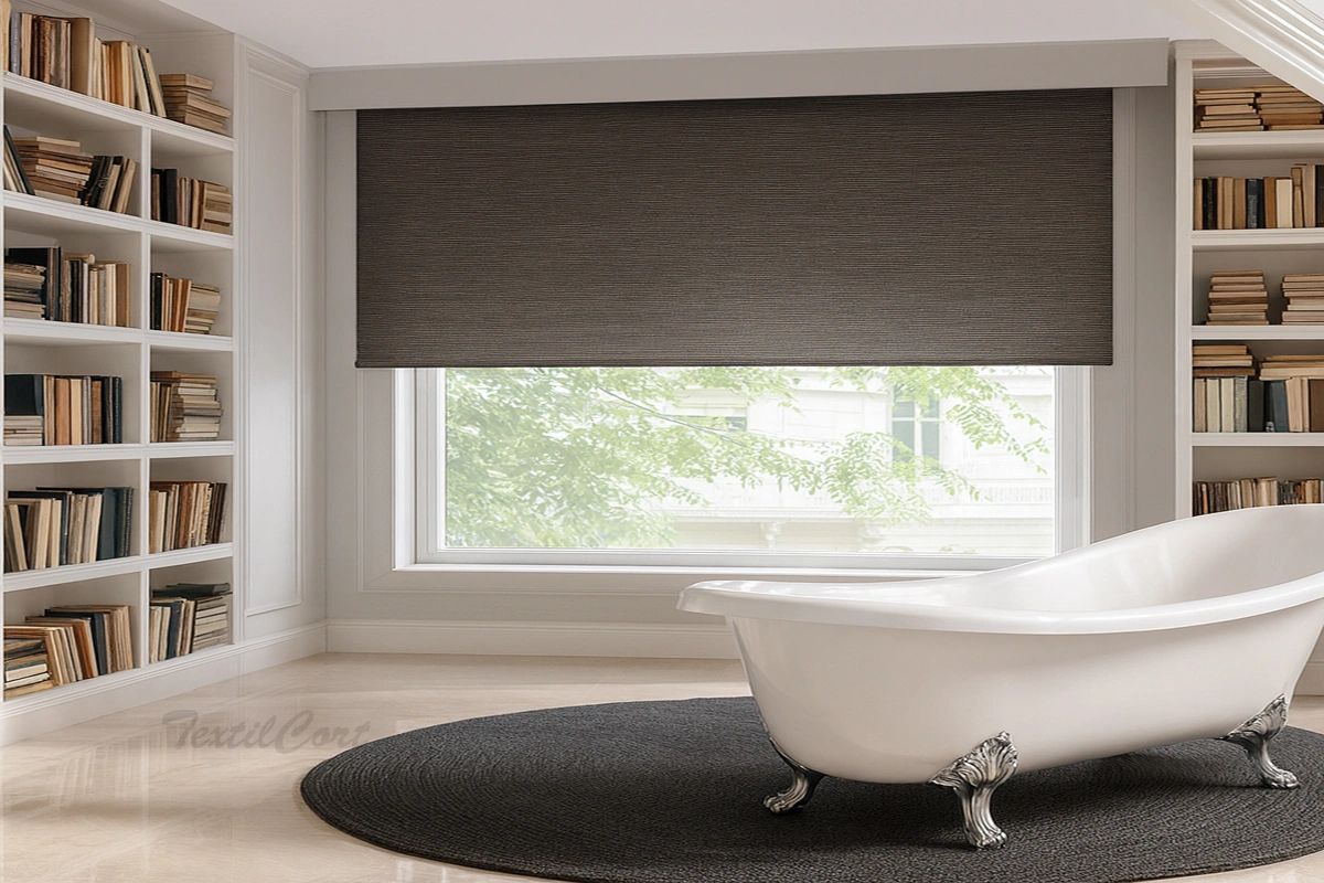 Ambiente con estor enrollable Hepalo modelo Juno