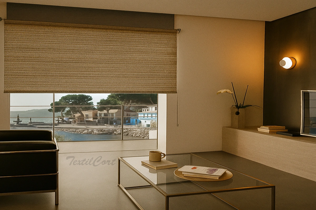 Ambiente con estor enrollable Hepalo modelo Teide