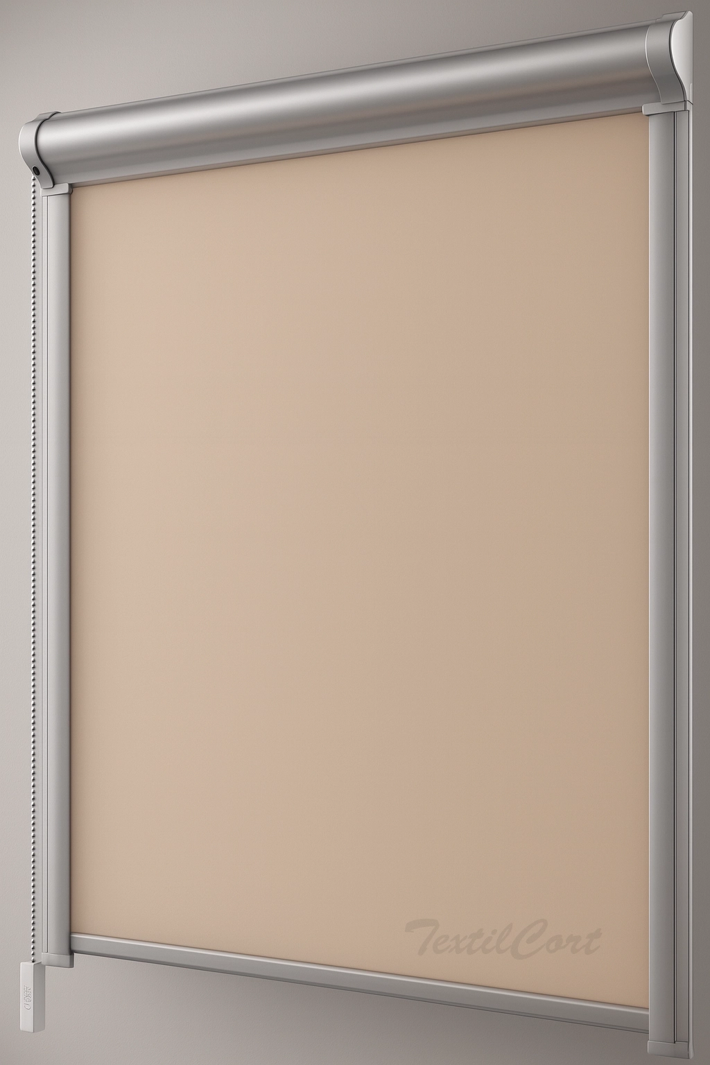 Estor enrollable empotrado glass beige saxun textilcort